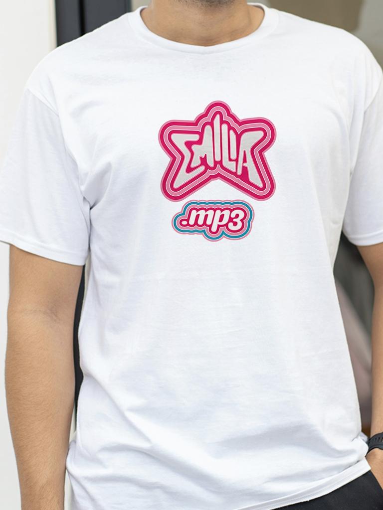 MP3 Emilia Mernes Tshirt Short Sleeve Summer Men Tees Camiseta Hombre Round Neck Tees Top tshirt fashion round neck Tshirt