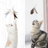 SONGWAY Cat Toy, Fluffy Cat Teaser Feathers, Insect Feathers, Natural Feathers, Primary Colors, with Sturdy Fishing Pole