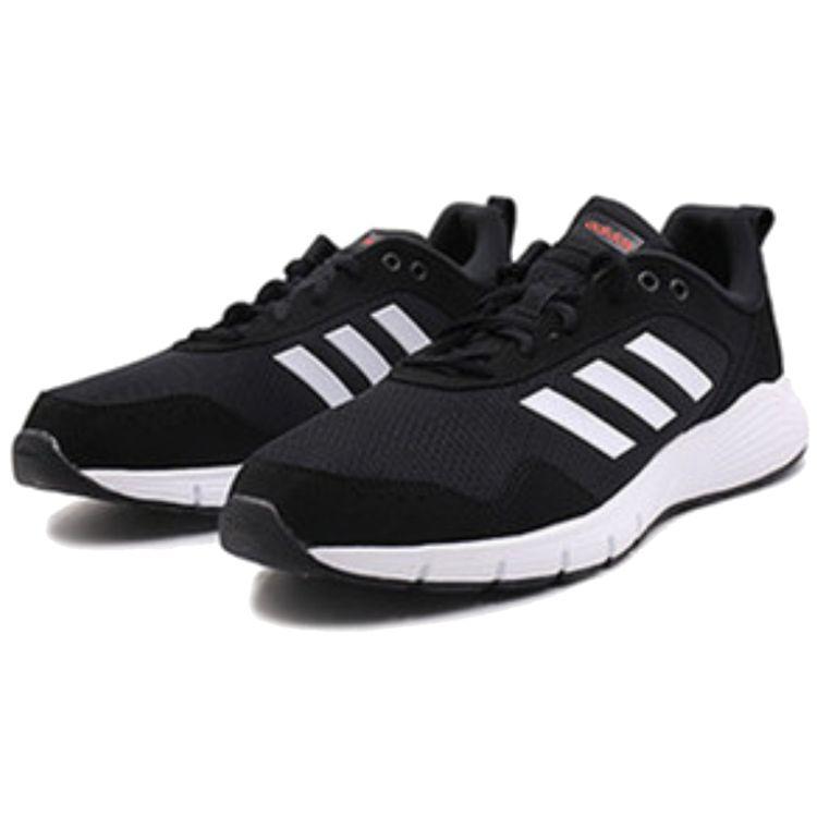 adidas Fluidcloud Neutral Trendy Versatile Shock Absorbing Non-Slip Durable Lightweight Low-Top Running Shoes Men Sneakers Black White CG3820