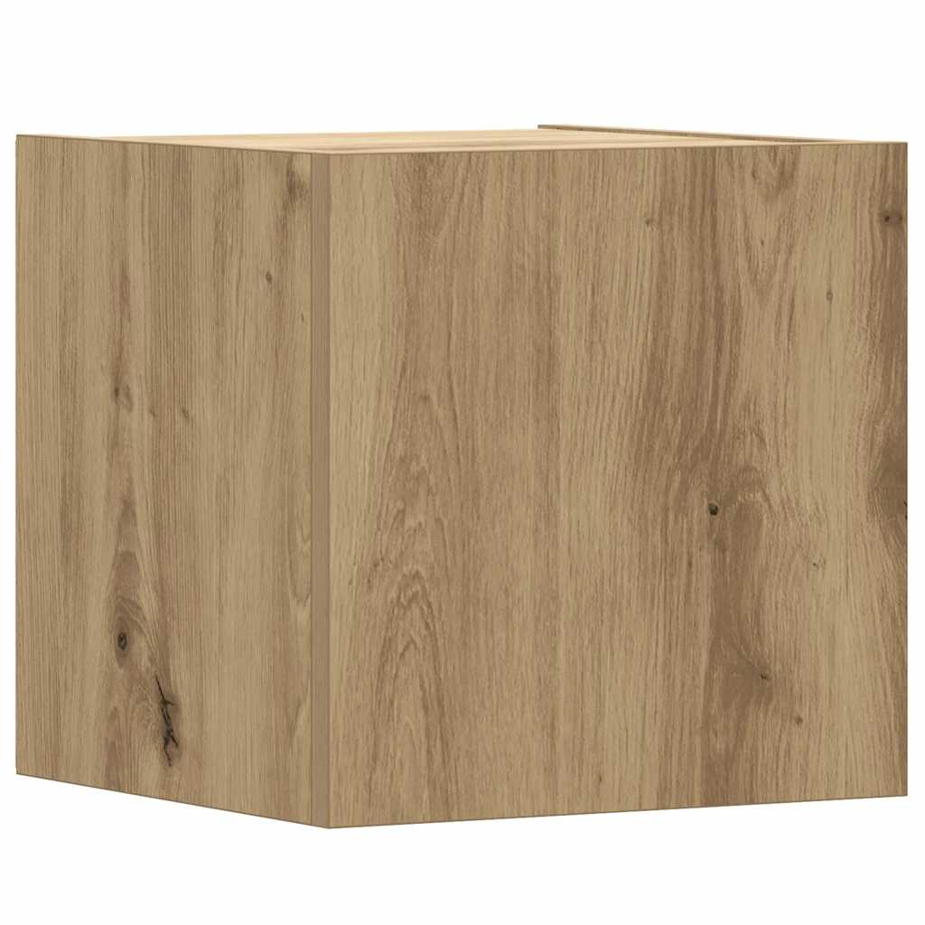 8 piece Wall Mounted TV Cabinet Set Artisan Oak Effect Particleboard