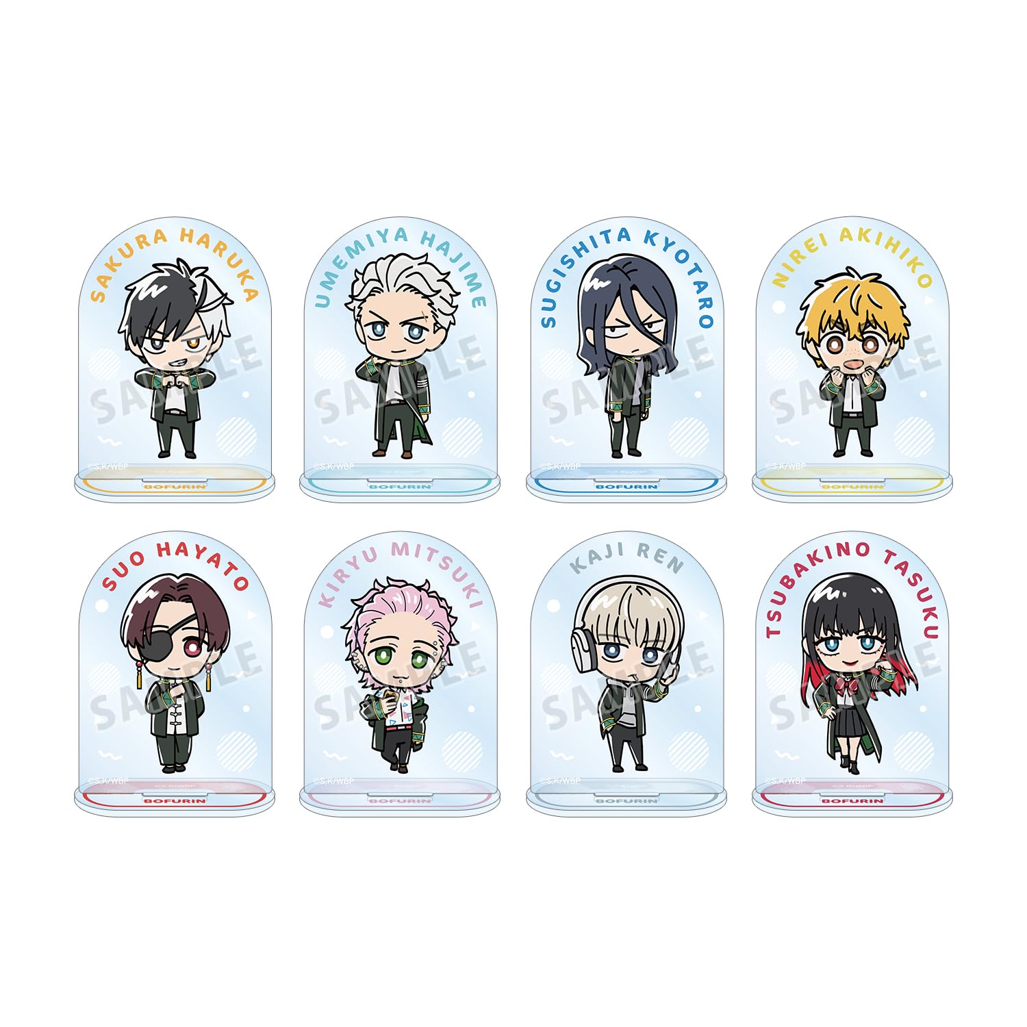 Набор из 8 акриловых подставок с чиби-персонажами из аниме «Ветролом»