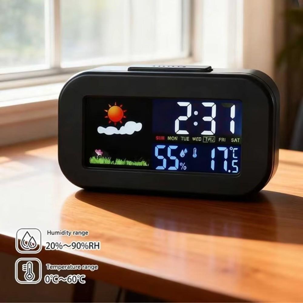 Backlit Display Temp Monitor Temperature Monitoring Backlit Clock Humidity Monitor  Bedroom