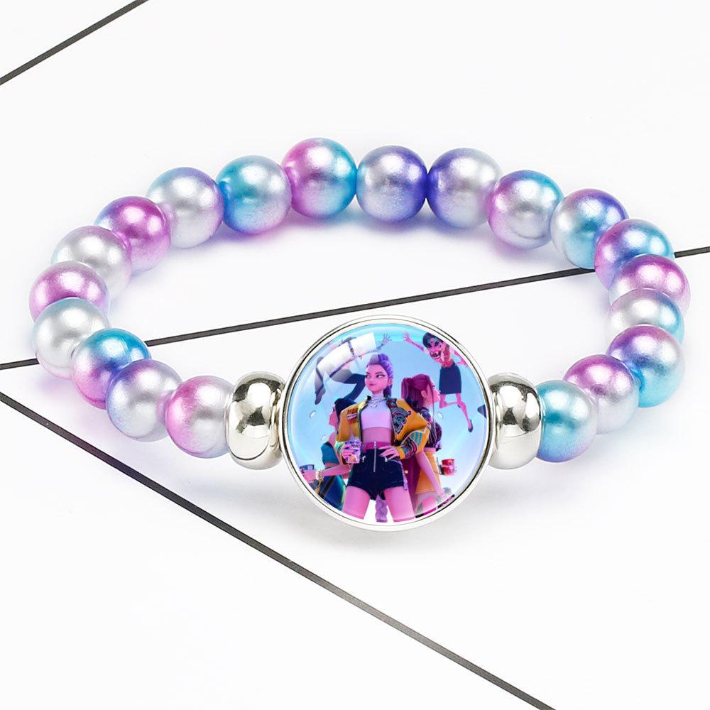 Gradual Change Beaded Bracelet Rumi Zoey Mira Embedded Crystal Bracelet Hidden Buckle Removable Elastic Jewelry