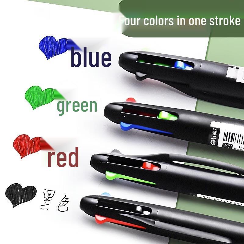 Deli 4-Color Ballpoint Pen 0.7mm