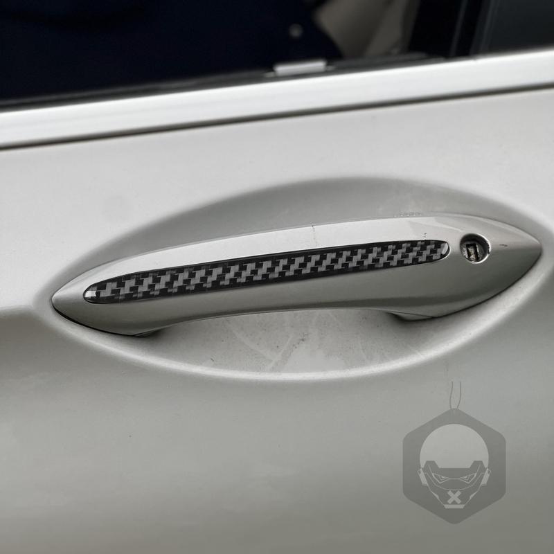 For BMW 7 Series F01 F02 2009-2014 Car Accessories Carbon Fiber Exterior Outer Door Handle Panel Strips Decoration Sticker