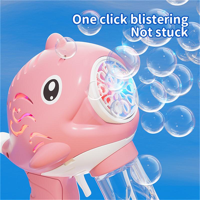 10 Hole Children's Toy Whale Bubble Machine Fully Automatic Handheld Bubble Blowing Machine Without Battery and Bubble Water