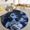 Corpse Bride Round Area Rug,Carpet Rug for Living Room Bedroom Sofa Playroom Decor,Non-slip Floor Mat17