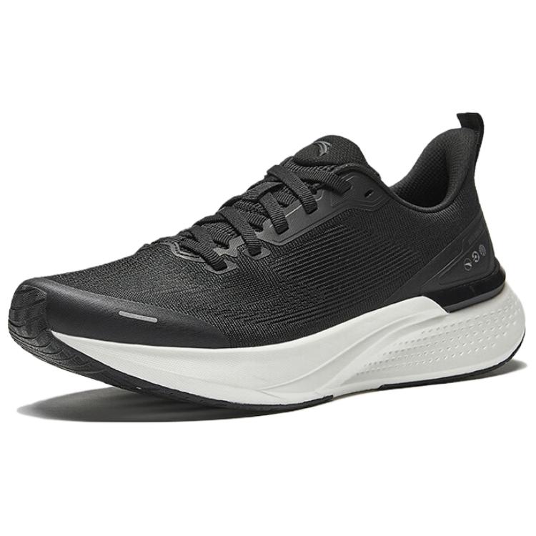 New Anta Hydrogen Run 7 Abrasion Resistant Slip Resistant Low Top Casual Running Shoes Men's Black White 112525541-6