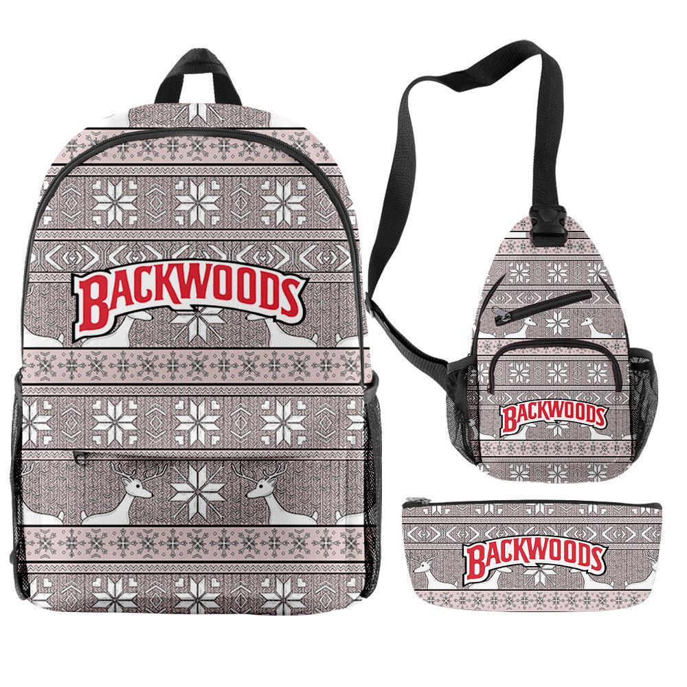 Christmas Backpack Backwoods Cigar Star Backpack Peripheral Set Backpack Satchel Pencil Case Set