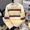 Pull Tricoté Oversize Hommes Femmes Hiver Chaud Coupe Ample Col Rond Manches Longues Pull avec Détail torsadé
