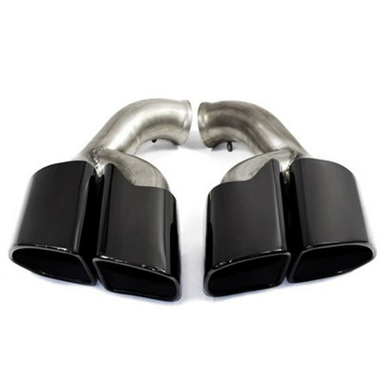 Porsche Cayenne GTS Black Quad Tailpipe Trim (11-24 Years)