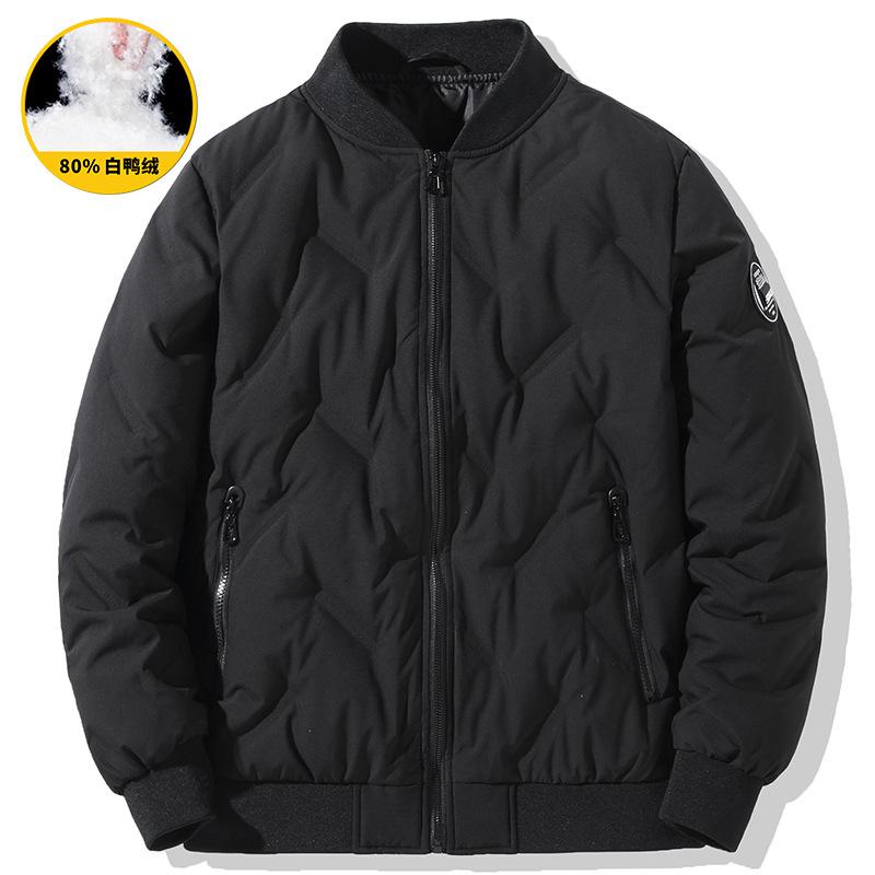 

Autumn and winter new men s down jacket thickened warm stand-up collar versatile men s and women s bread jacket trendy boys M