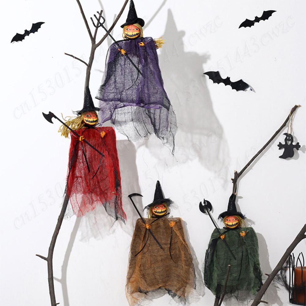 

Terror Halloween Pumpkin Doll Pendant Haunted House Party Hanging Ghost Props for Haunted House Halloween Party Decoration оранжевый