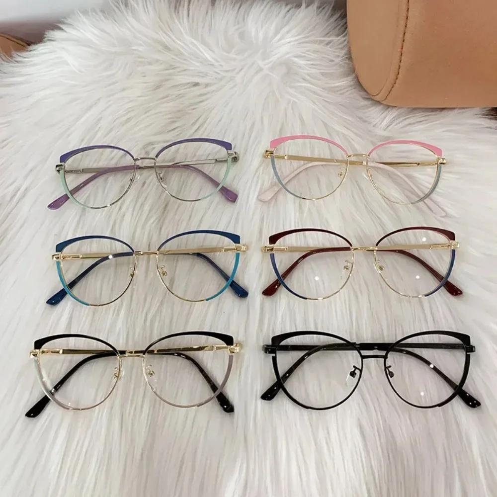 New Anti Blue Light Glasses Fashionable Women Frame Metal Bicolor Myopia Photochromic Glasses Frame Gafas De Lectura Mujer