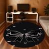 1pc bow ribbon Round Chair mat office Area Rug - Non-Slip, Floor Mat for Office, Bedroom, and Indoor Decor p127145