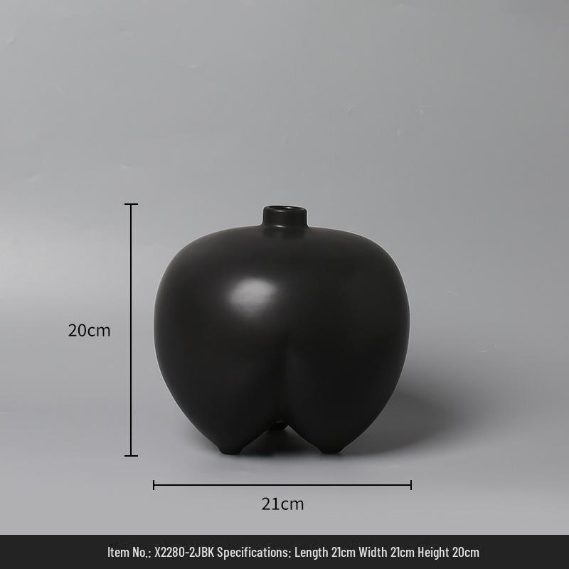 BSH Minimalist Big Belly Glazed Ceramic Vase for Home Decor