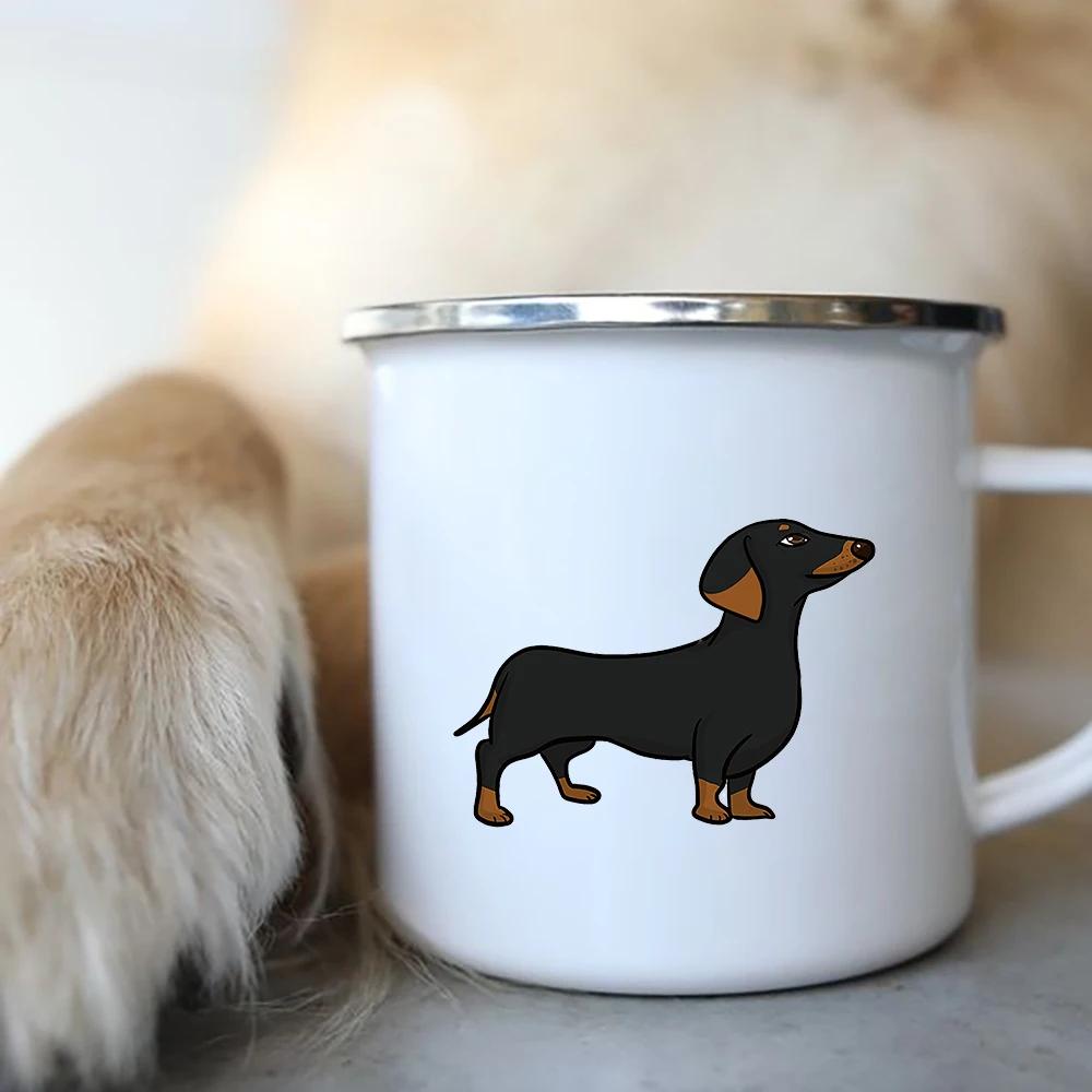 Emaille-Kaffeetasse mit der Aufschrift „I Love Dackel Dog“, für Camping, Picknick, Lagerfeuer, Party, Bier, Saft, Cola, Tassen für die Reise im Freien, Kakao, Wasserbecher