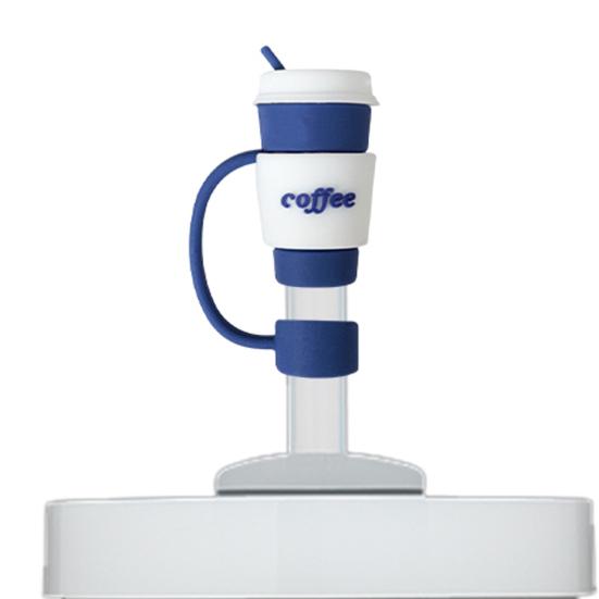 1 sada potahu na brčko Kreslená sada silikonového víčka na brčko odolná proti stříkající vodě prachotěsná zátka na zakončení slámy pro ozdobu poháru