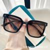 Crowe square black sunglasses women's models are suitable for square and round faces, high-end models, anti-ultraviolet sunglasses, tide