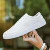 Białe buty letnie, buty męskie na grubej podeszwie, buty studenckie, oddychające buty sportowe i rekreacyjne