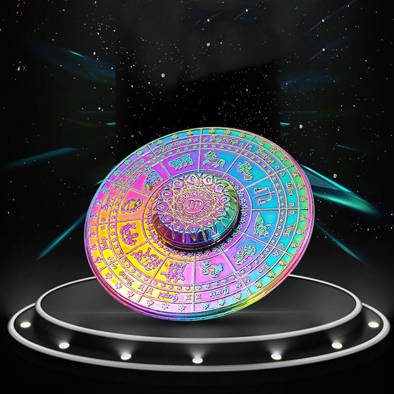 Zinc Alloy 12 Constellation Spinner Compass EDC Gear Hand Spinner Gyro Adult Fidget Toys ADHD Tool Anxiety Stress Relief Toys