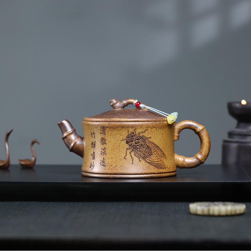 

350ml Yixing Purple Clay Teapots Handmade Large Caliber Pot Raw Ore Wood-fired Porcelain Mud Kettle With Strainer Zisha Tea Set