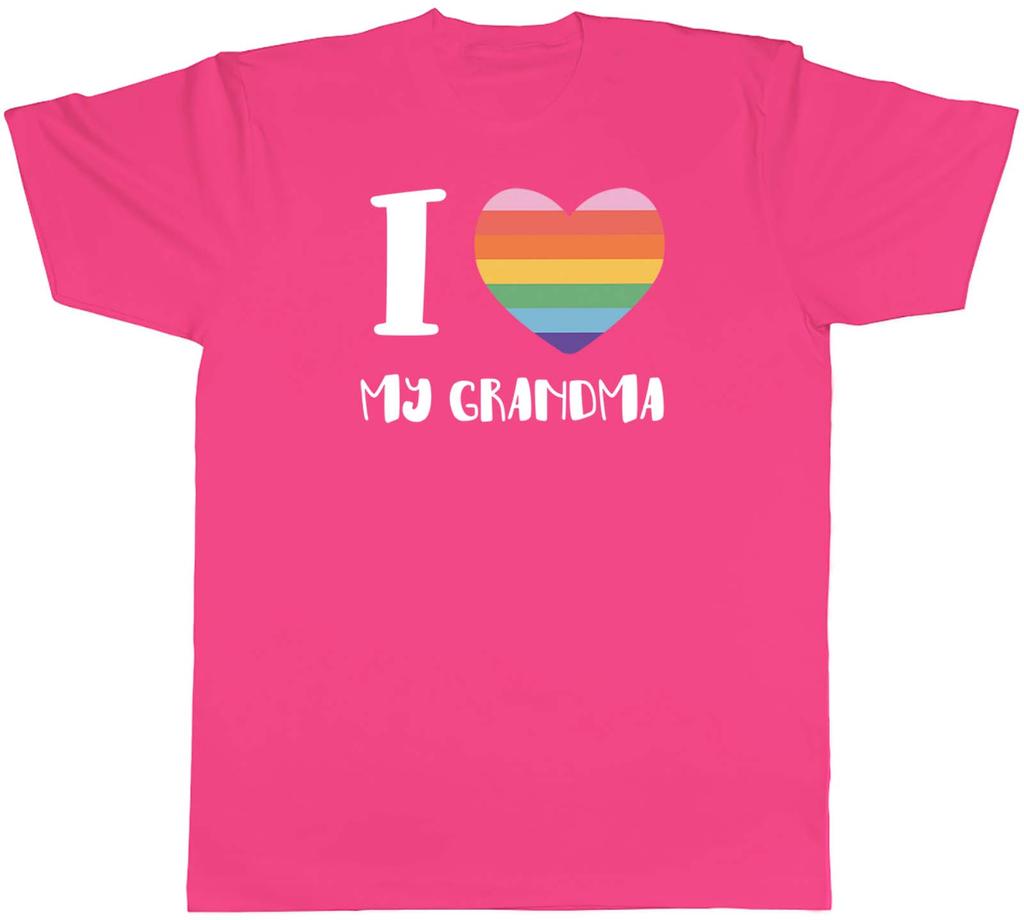 I Love my Grandma Rainbow Heart Unisexs TShirt Tee Gift Top