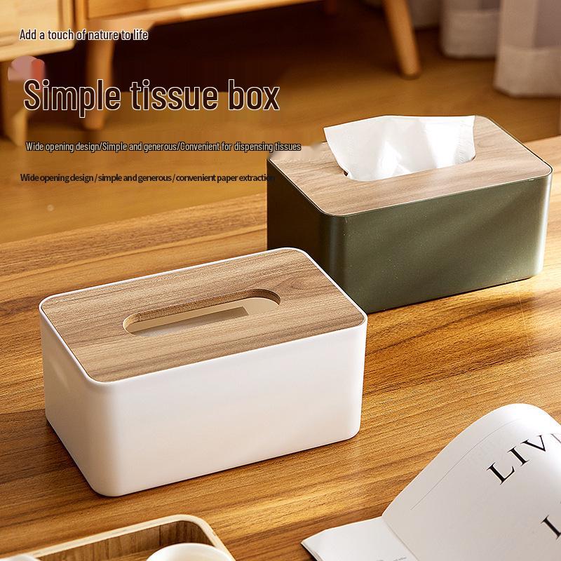 Multifunctional Nordic Style Desktop Tissue Box for Restaurants and Home Storage