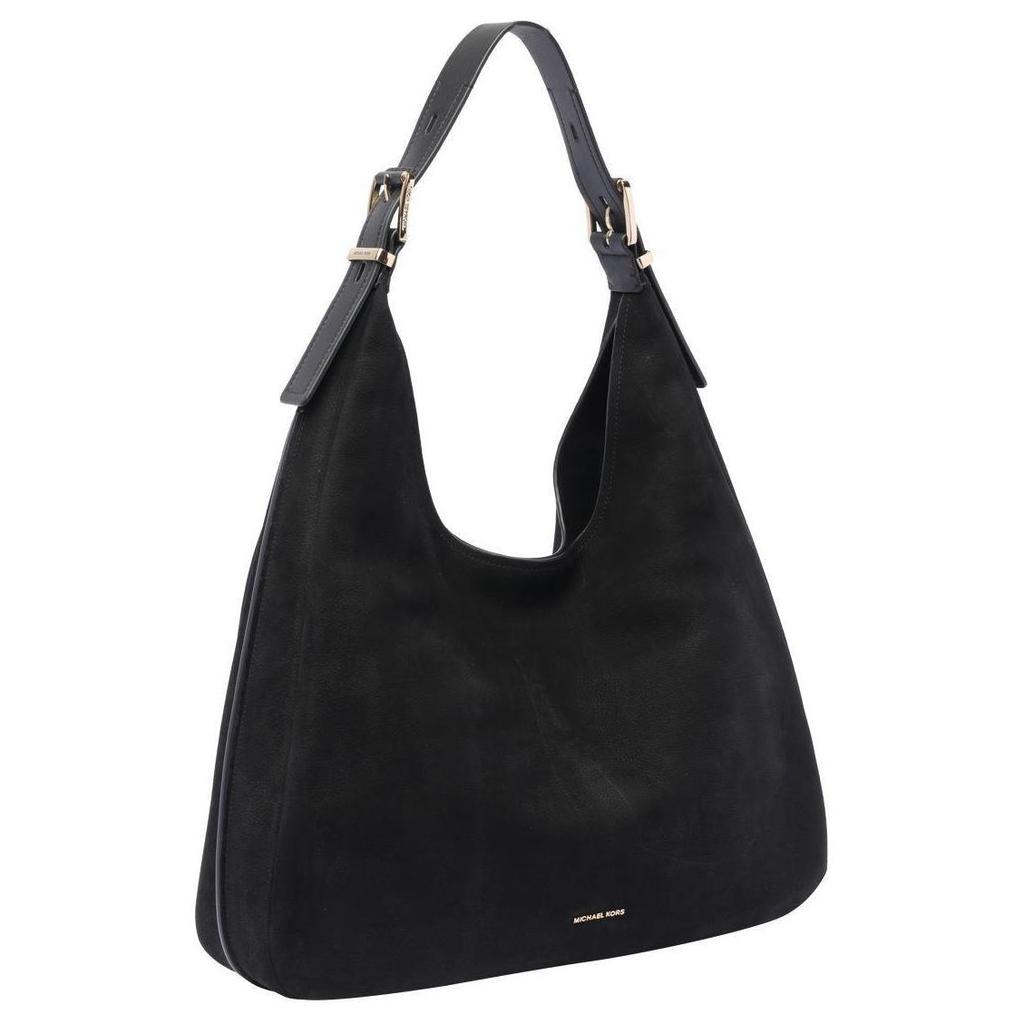 Michael Kors Logo Adjustable Shoulder Strap Suede Tote Bag Women Handbags Black 30F4GY5H3T-001