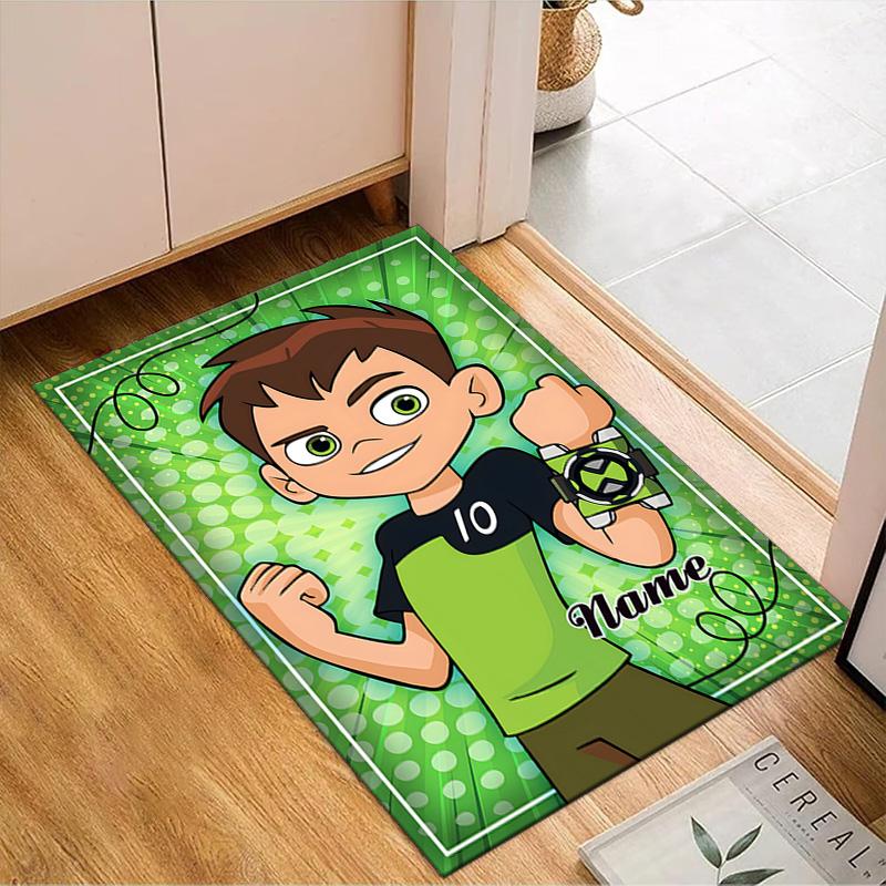 Custom Name Ben Alien Force Rug Game Carpet, Floor Mat for Bedroom Living Room Entryway Rug, Home Decor Idea Gift for Christmas birthday