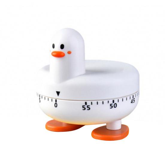 

Кухонный таймер Привлекательная мультяшная форма Пластиковый Милый утенок Механический таймер для учебы для дома белый