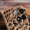 For Xiaomi Redmi Note 14 Pro+ 5G Case Leopard Print PU Leather Coated PC+TPU Electroplating Phone Cover