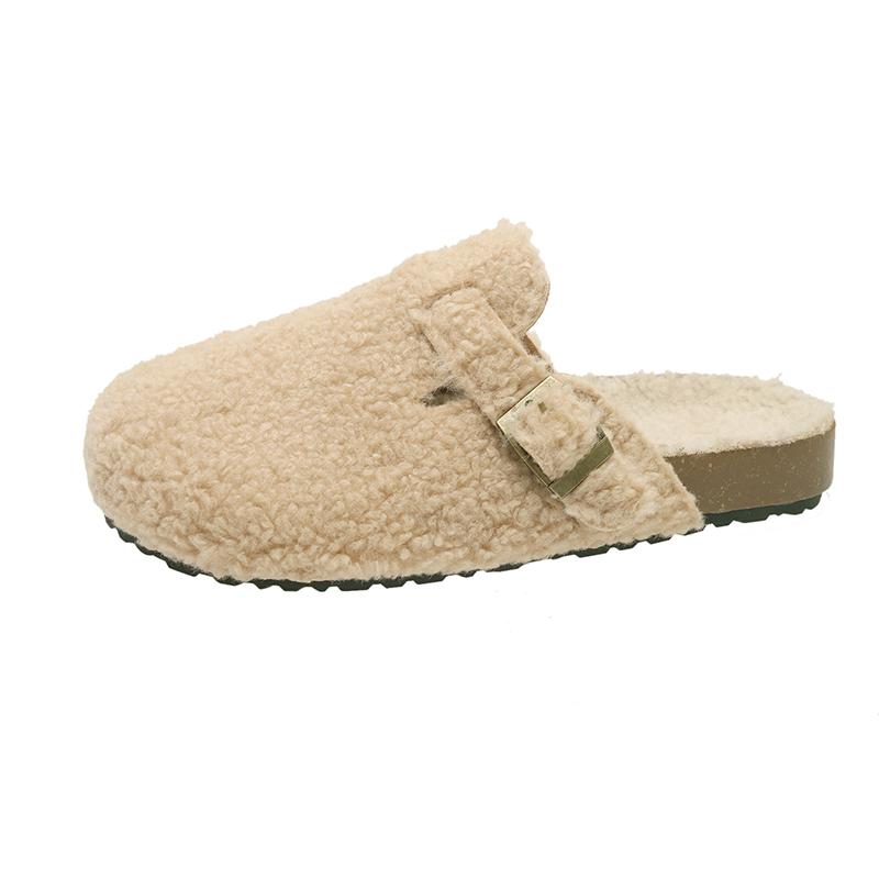 Fashion Soft Footbed Teddy Fur Mule Clogs For Woman Winter Warm Plush Slide Sandals Ladies Brand Design Fluffy Birken Shoes