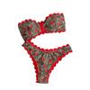 Nuovo Bikini Bikini Top a Tubo Costume da Bagno Stampa Leopardo Costume da Bagno a Pezzi Staccati Completo Donna