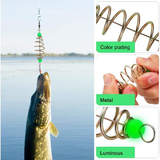 12PCS Luminous Carp Fishing Feeder, Bait Thrower, Fishing Feeder Bait Cage, Lures Cage Basket Minnow Baits