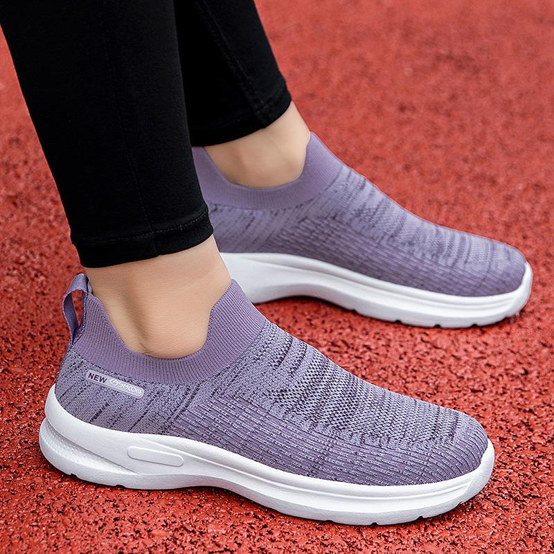 Unisex Menn Kvinner Lilla Fritidssko Myk Såle Slip-On Sneakers Løpesko Kvinner Lettvekt Loafers Gåsko Herrefottøy