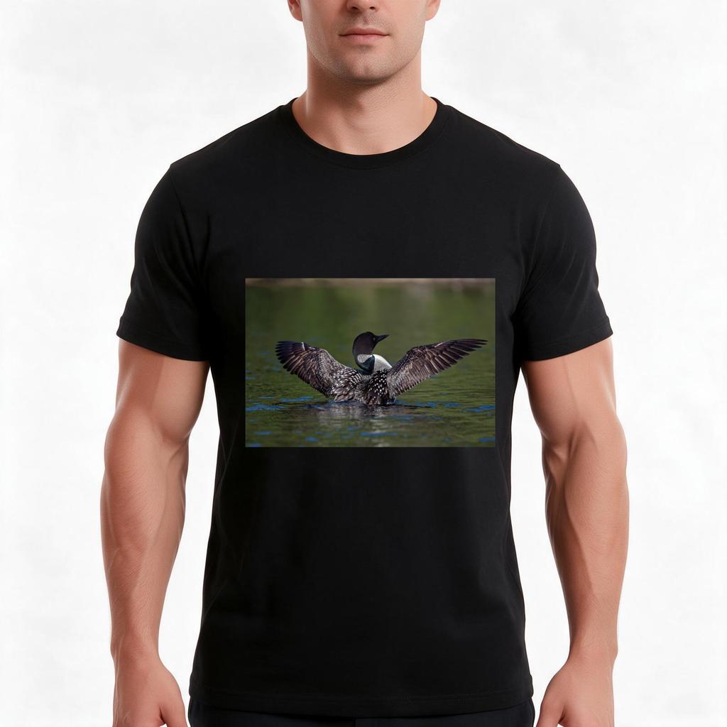 Loon Spreading Its Wings Tshirt Summer Casual Cotton Tee Oversized Streetwear Tops Vintage Graphic Print Unisex Unisex Unisex