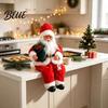 Winter Holiday Home Decor Plush Santa Claus Figurine, 11.81 Inch Christmas Sitting Fabric Festive Indoor Accents Doll for Decoration And Scene Display