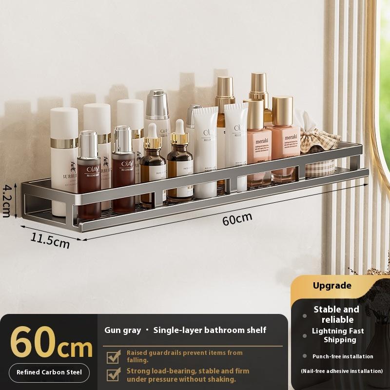 Bathroom Aluminum Wall Mounted Shower Rack Multifunctional Kitchen Storage Basket Toilet Accessories