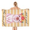 Cute Cartoon Pig Beach Towel Microfiber Lightweight Bath Towel Sandproof Sauna Spa Sport Travel Towels Quick Dry Bikini Cover Up