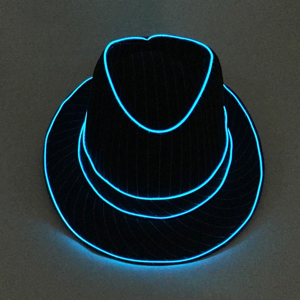 LED Top Hat for Women Men Flashing Nightclub Hat Light Up Blues Hat Adult Unisex Costume Hat Halloween Party Props Hat
