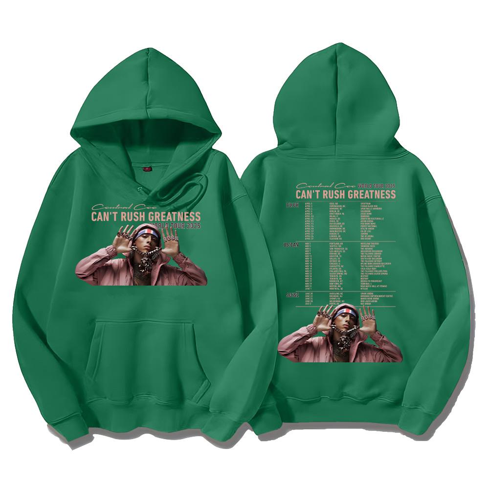 Rapper Central Cee Hoodies Can't Rush Greatness Tour 2025 Kleidung Neu Damen Herren Langarm Freizeit Sweatshirt Modische Pullover