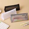 Triangle Mesh Pencil Case Retro Color Zipper Stationery Bag Fashion Transparent Bills Bag  Outdoor