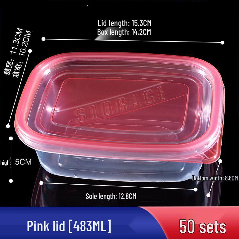 280ml Rectangular Transparent Plastic Salad Box with Lid for Fresh-Keeping and Takeaway