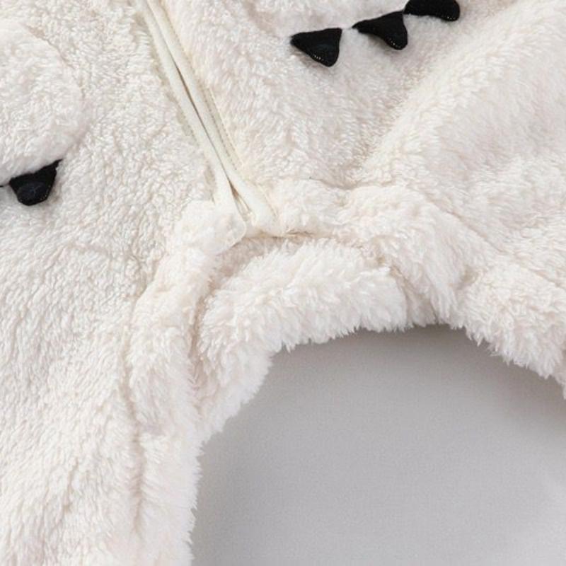 Fleece Romper Baby Long Sleeve Jumpsuit Autumn Baby Boys Girls Rompers Hooded Warm Cloth