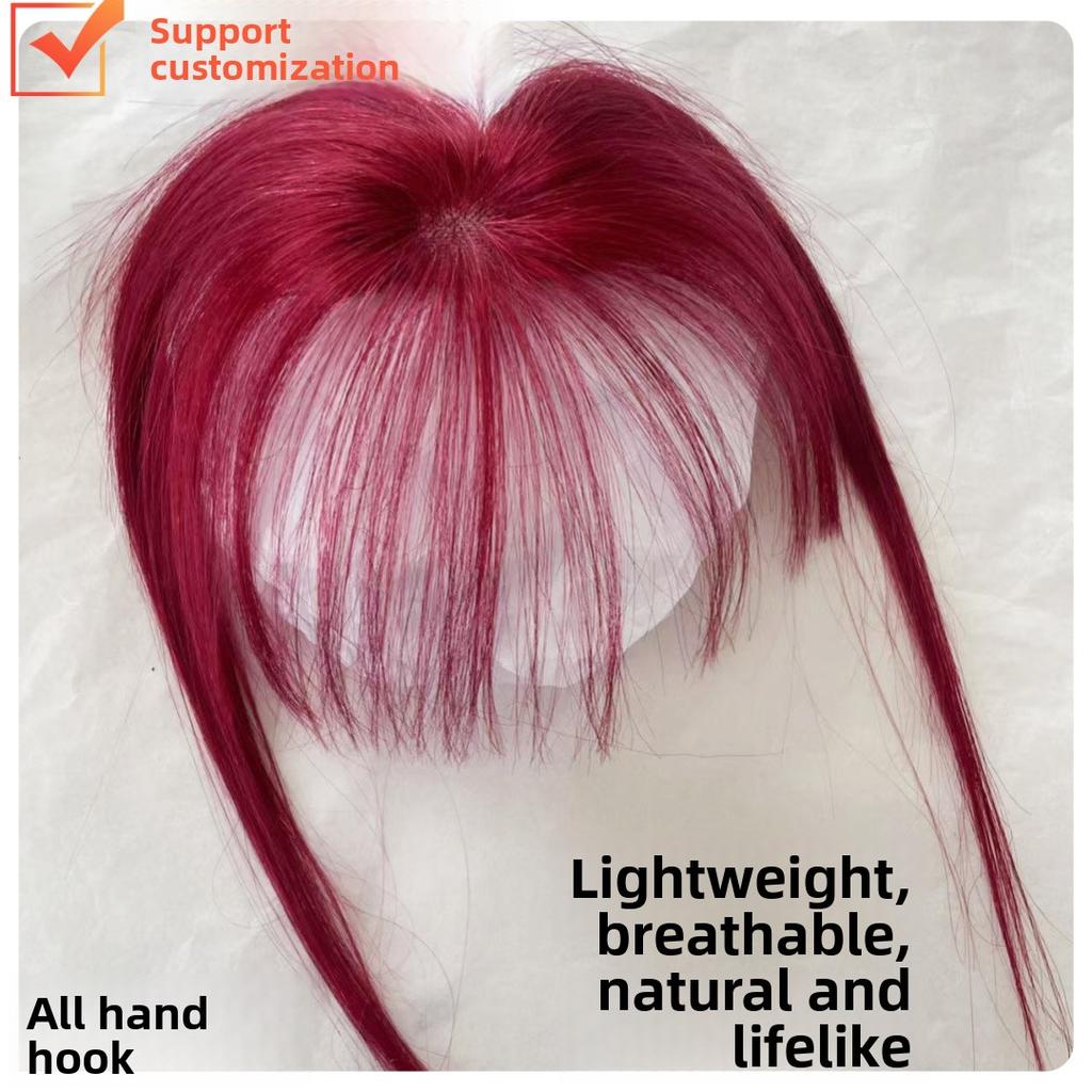 Bangs Wig Top Head Reissue Additional Volume High Cranial Top Female Natural Hand Woven Straight Cross-border Lightweight