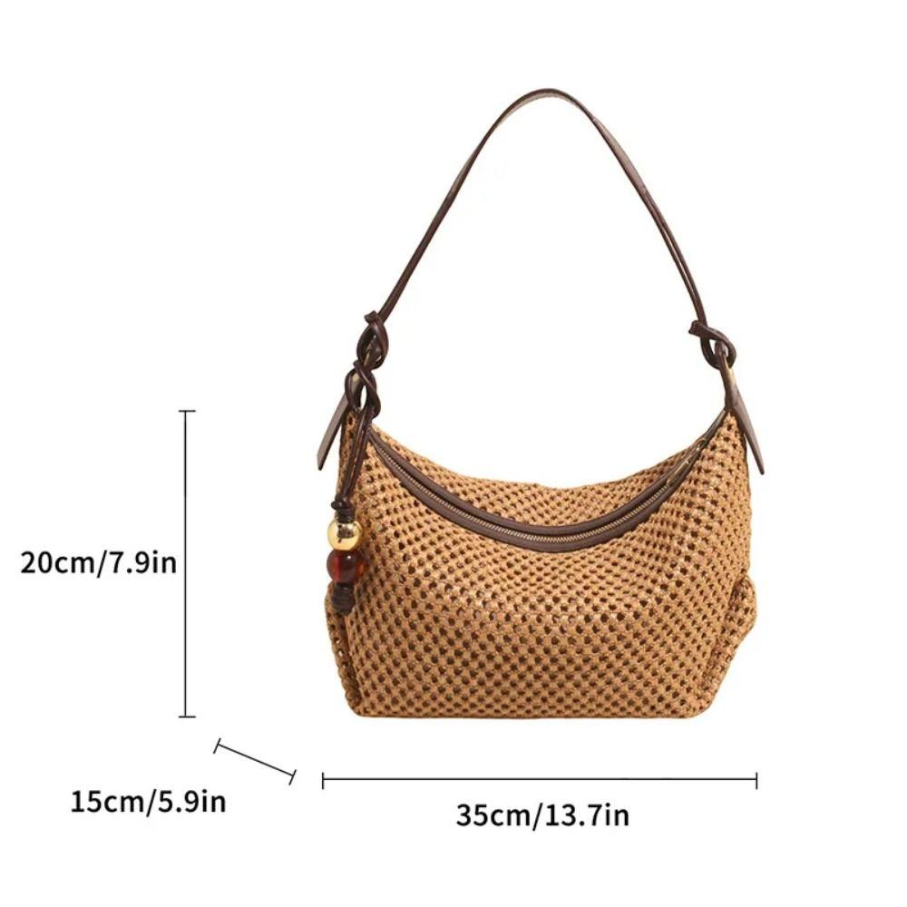 Summer Weave Straw Bag Shoulder Bag Underarm Woven Bag Fashion Beach Bag Streetwear