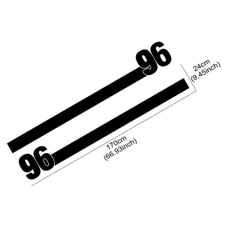 2PCS Car Body Side Waist Line Stickers Number 96 Vinyl Decals Auto Decoration Decals Accessories For Mini Cooper JCW Countryman