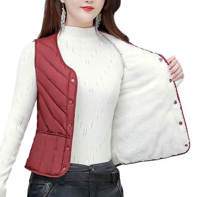 Kurze Weste für Damen im Herbst und Winter, gepolstertes Innenfutter, wärmendes, schmales Unterhemd