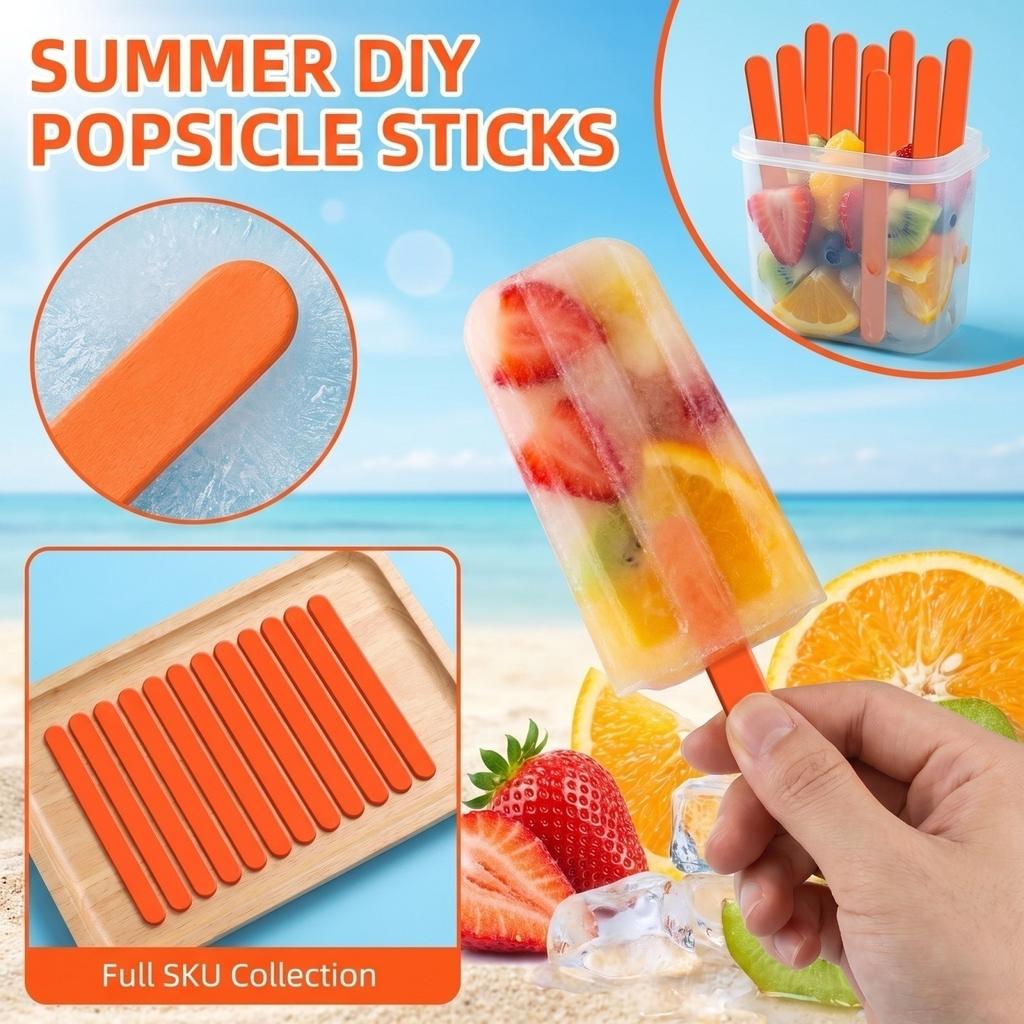 Reusable Ice Sticks for Homemade Treats, Colors Set for Summer